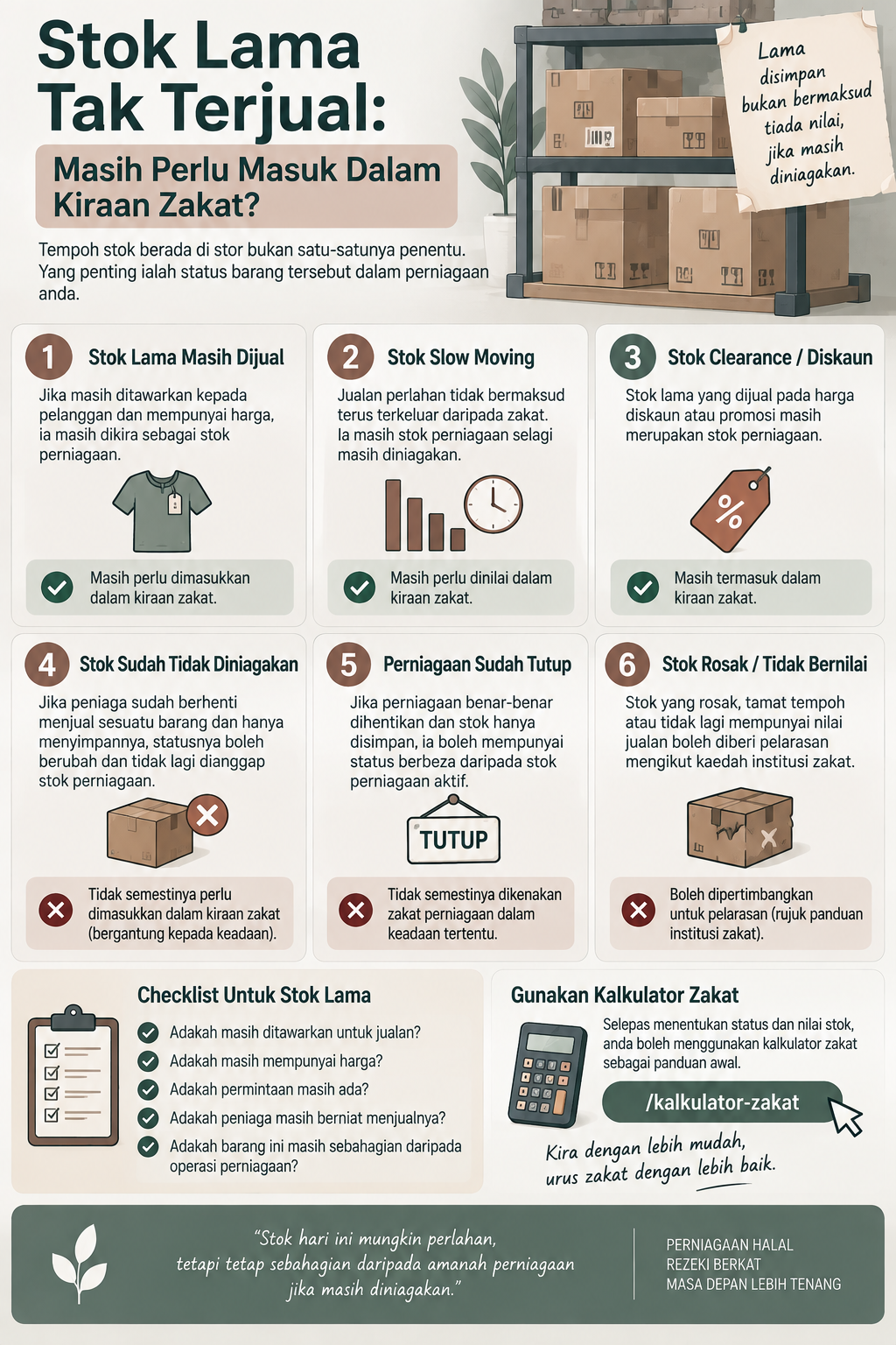 Stok Lama Tak Terjual: Masih Perlu Masuk Dalam Kiraan Zakat?