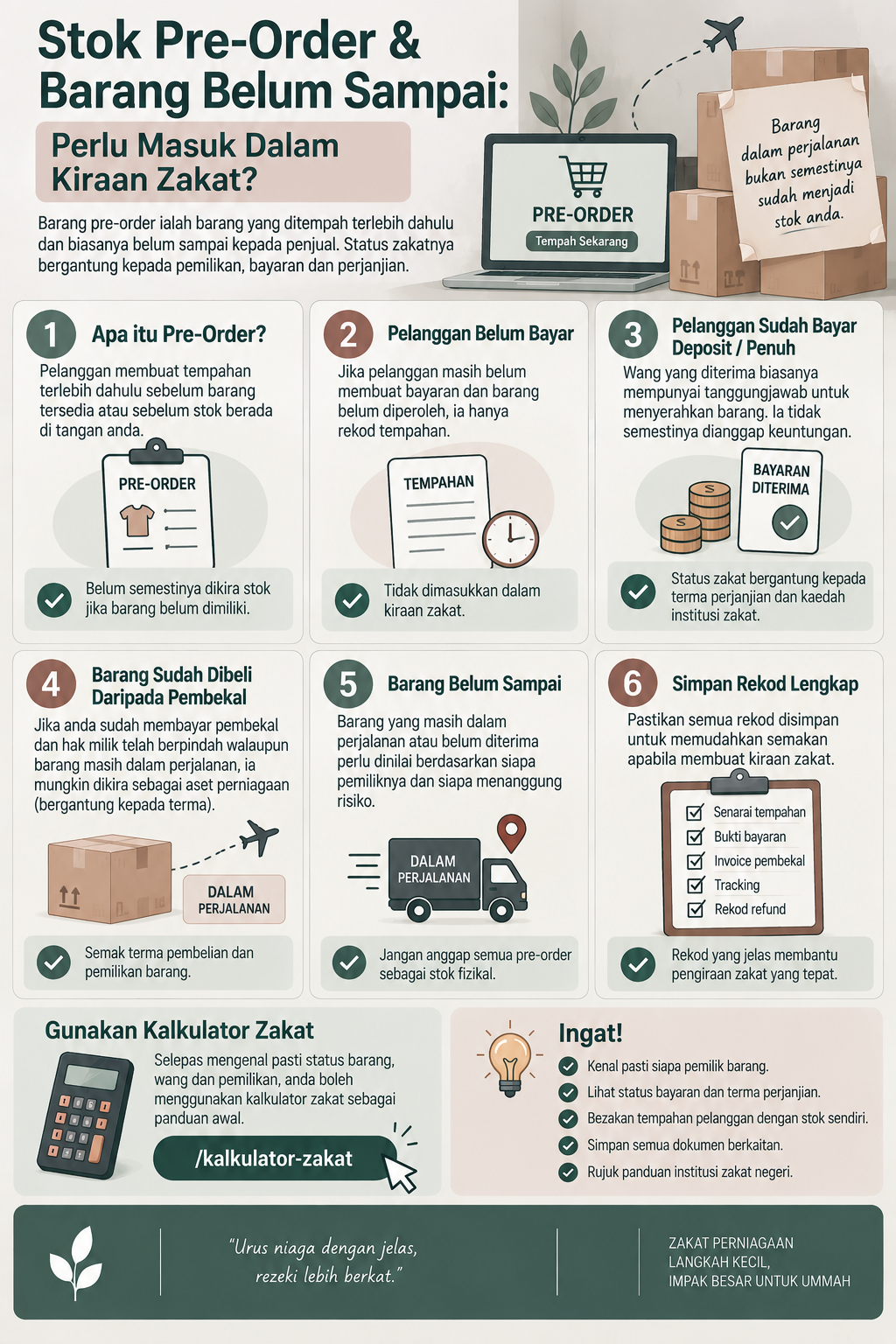 Stok Pre-Order & Barang Belum Sampai: Perlu Masuk Dalam Kiraan Zakat?